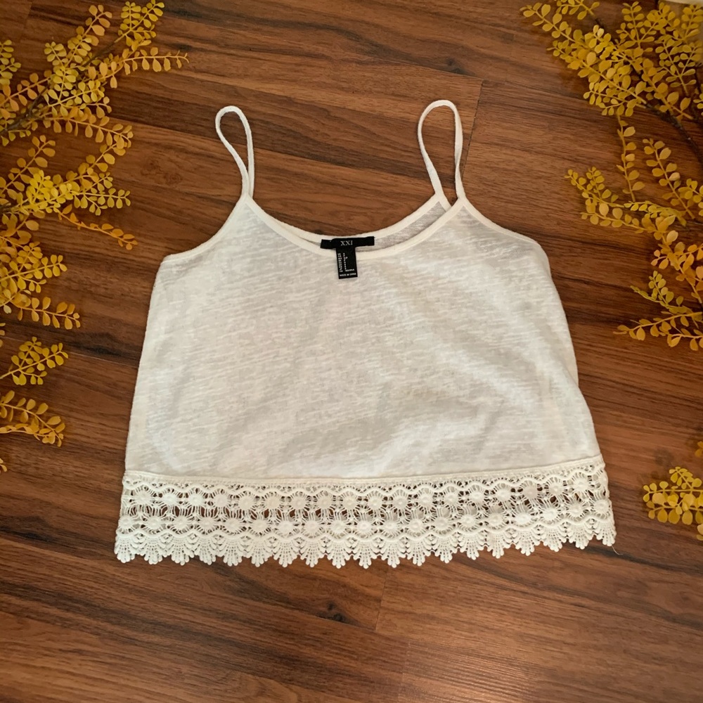 Lace detail crop top